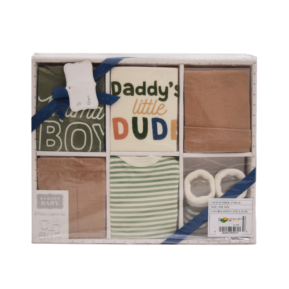 BABY 6PC GIFT SET BOX L-BROWN IR-25 0-6M 27309