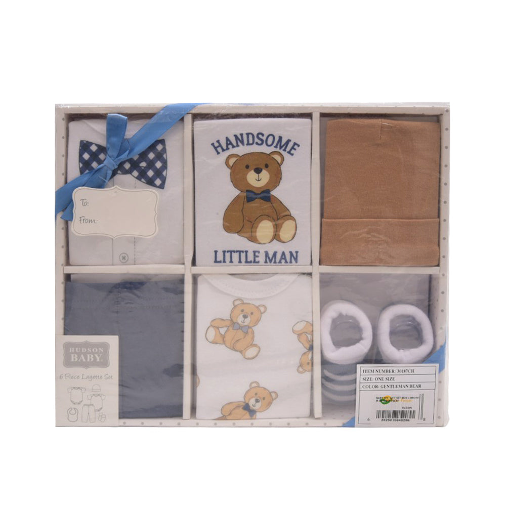 BABY 6PC GIFT SET BOX L-BROWN IR-25 0-6M 30187