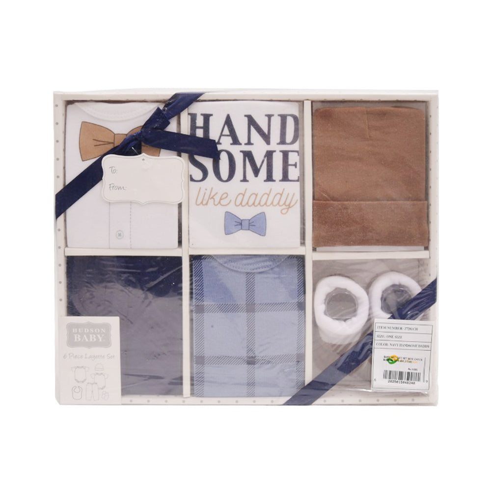 BABY 6PC GIFT SET BOX CHECK BLUE IR-25 0-6M 27281