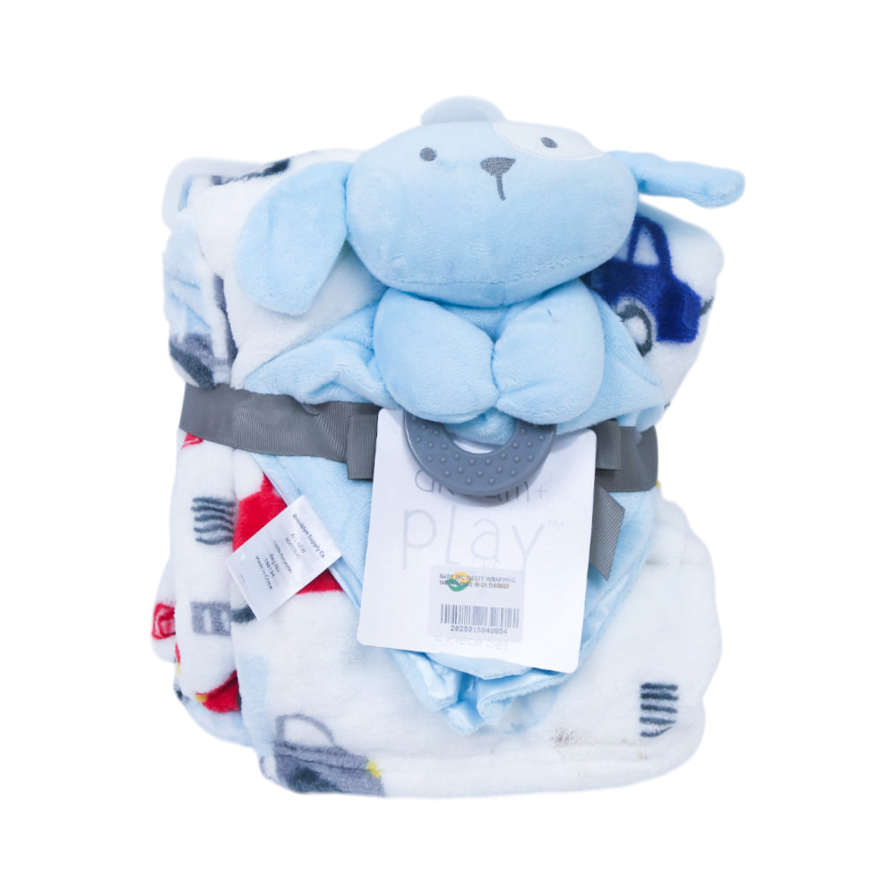 BABY 2PC FLEECE WRAPPING SHAWL BLUE IR-25 D60082