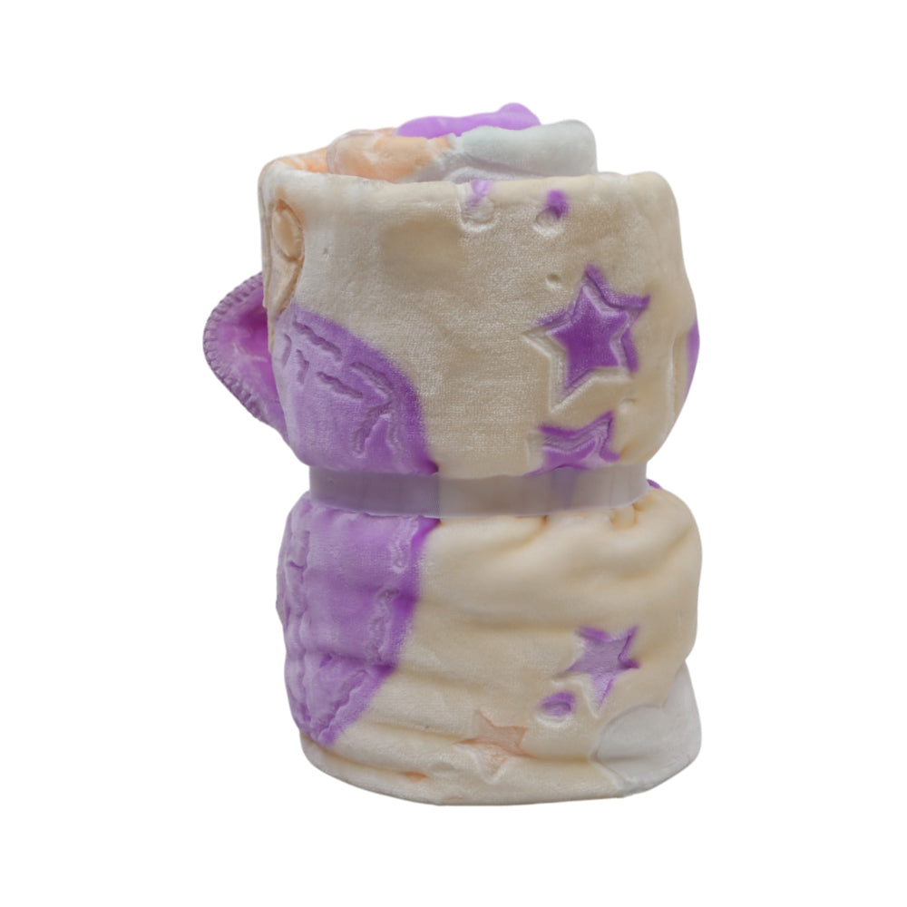 BABY BLANKET EMBOSED VELOUR 43X53 PURPLE ZHW-25