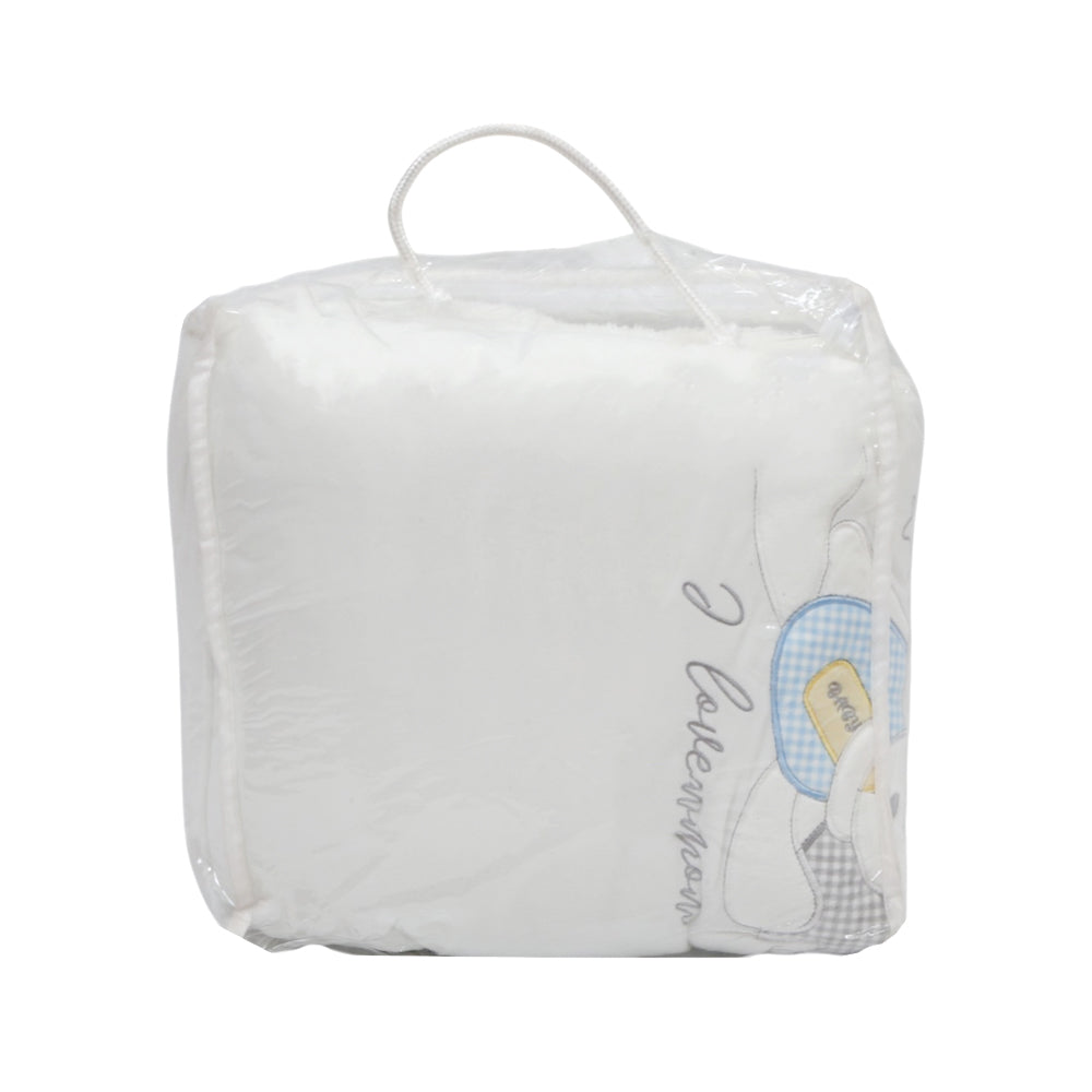 BABY QUILTED BLANKET 90X120CM WHITE IR-25 BL-36C