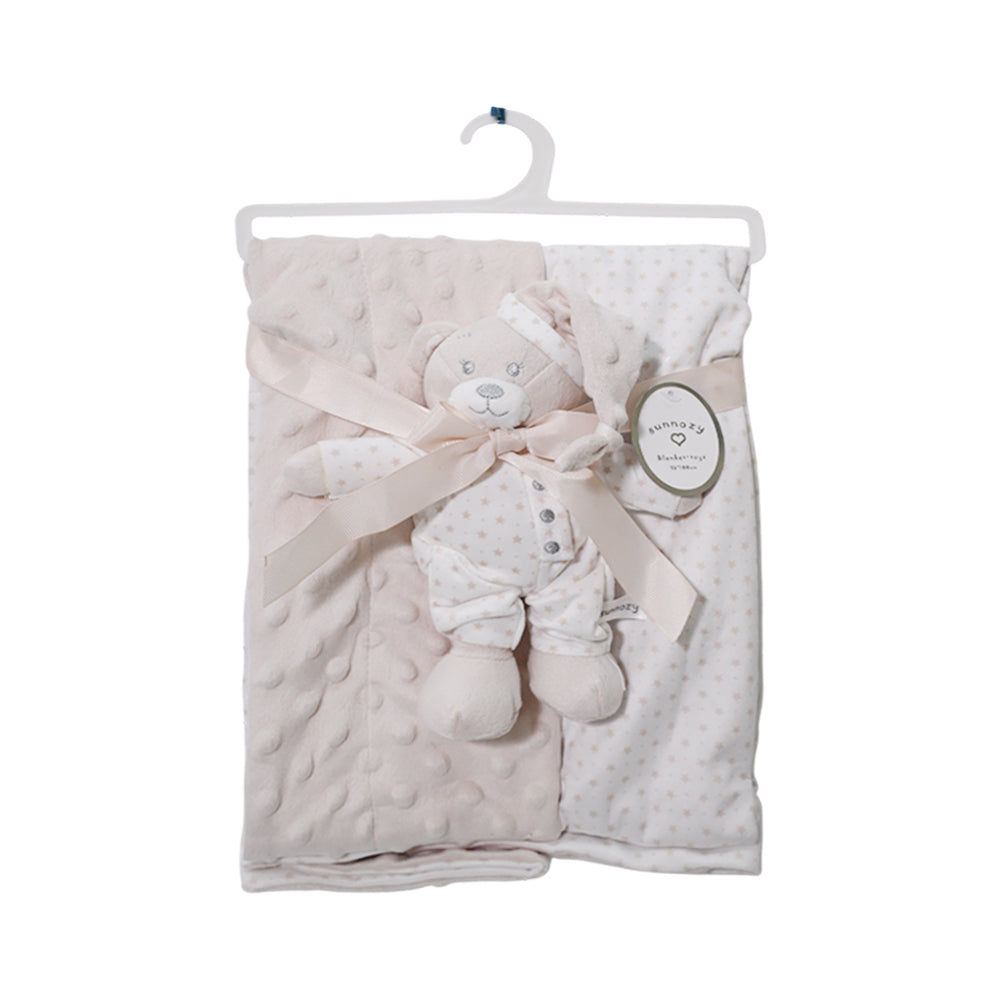 BABY FLEECE WRAPPING SHAWL W-TOP CREAM IR-25 BL-45CR