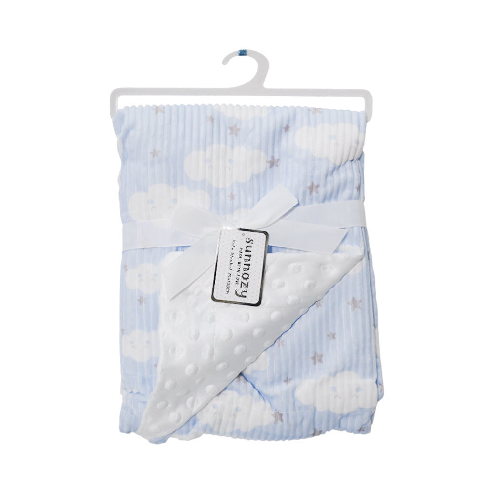BABY FLEECE WRAPPING SHAWL BLUE IR-25 BL-46-B