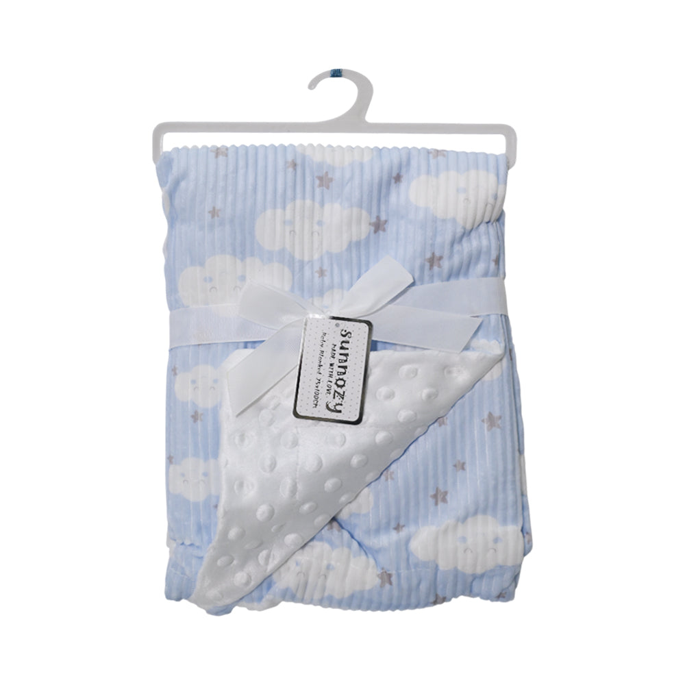 BABY FLEECE WRAPPING SHAWL BLUE IR-25 BL-46-B