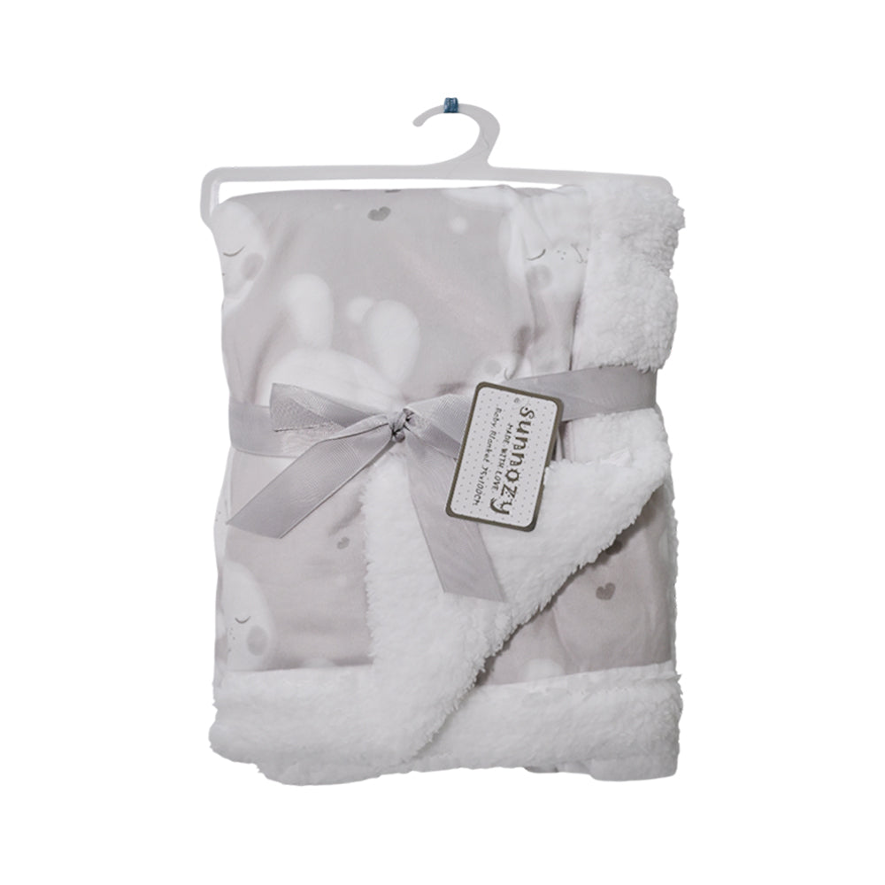 BABY FLEECE WRAPPING SHAWL L-GREY IR-25 BL-48-A