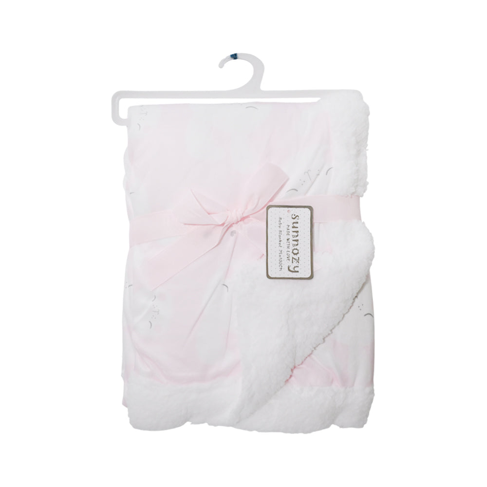 BABY FLEECE WRAPPING SHAWL PINK IR-25 BL-48-B