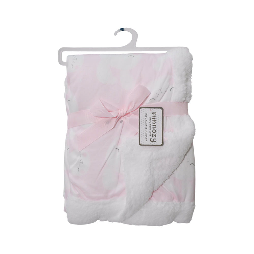 BABY FLEECE WRAPPING SHAWL PINK IR-25 BL-48-B
