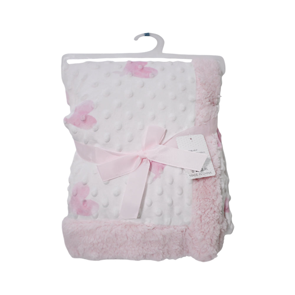 BABY FLEECE WRAPPING SHAWL PINK IR-25 BL-49-P