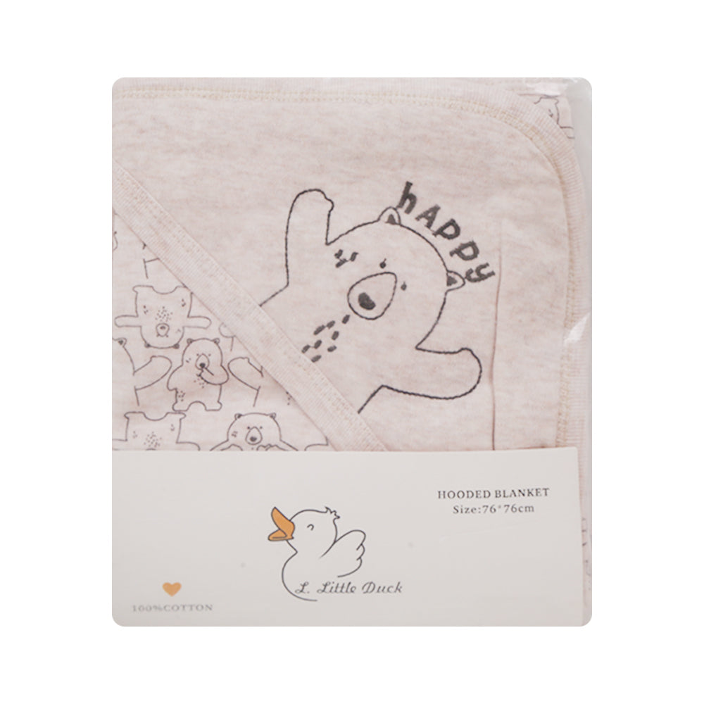 BABY WRAPPING SHEET HOODED 76X76CM CREAM IR-25 BK-046