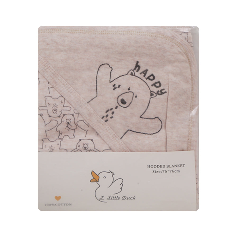 BABY WRAPPING SHEET HOODED 76X76CM CREAM IR-25 BK-046