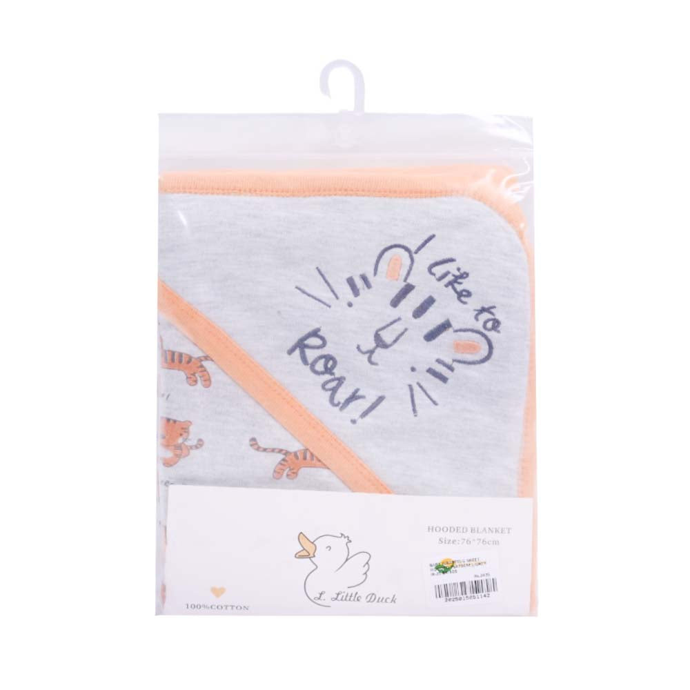 BABY WRAPPING SHEET HOODED 76X76CM L-GREY IR-25 BK-100