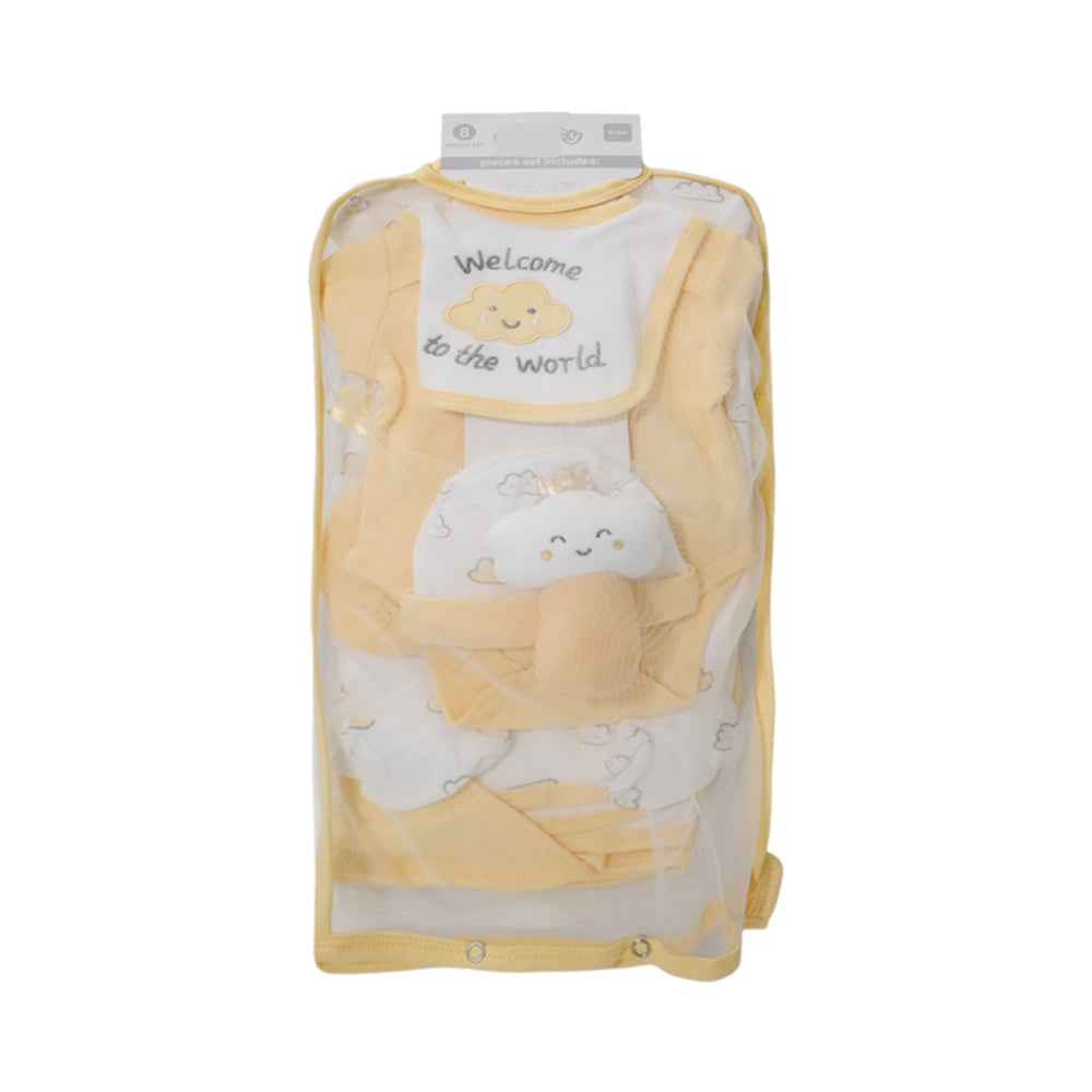 BABY 8PC GIFT SET HANGER YELLOW IR-25 0-3M S-9305-B