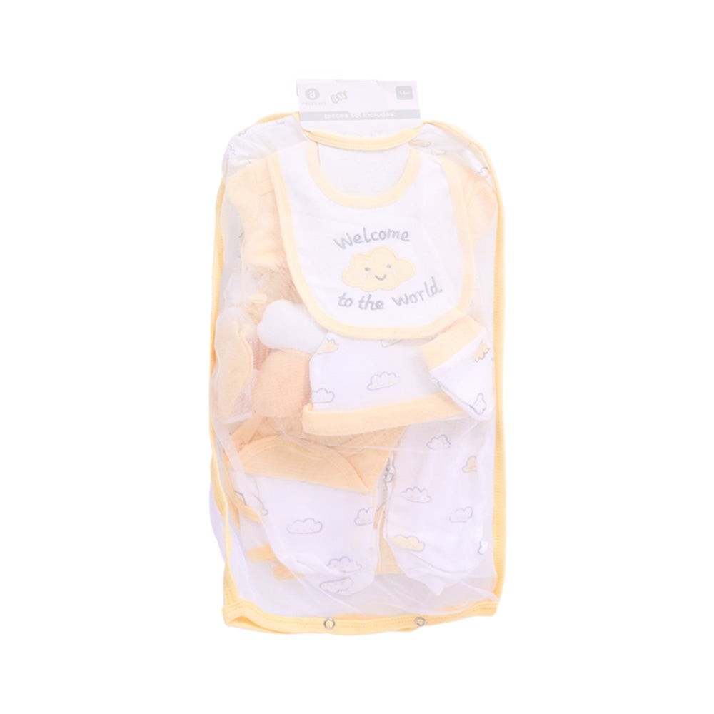 BABY 8PC GIFT SET HANGER YELLOW IR-25 3-6M S-9305-B