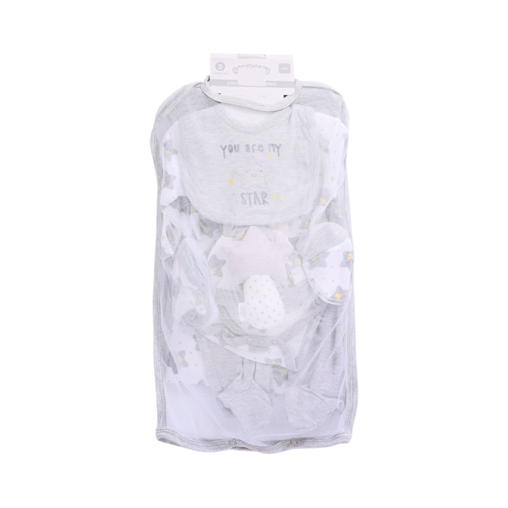 BABY 8PC GIFT SET HANGER GREY IR-25 3-6M S-9306