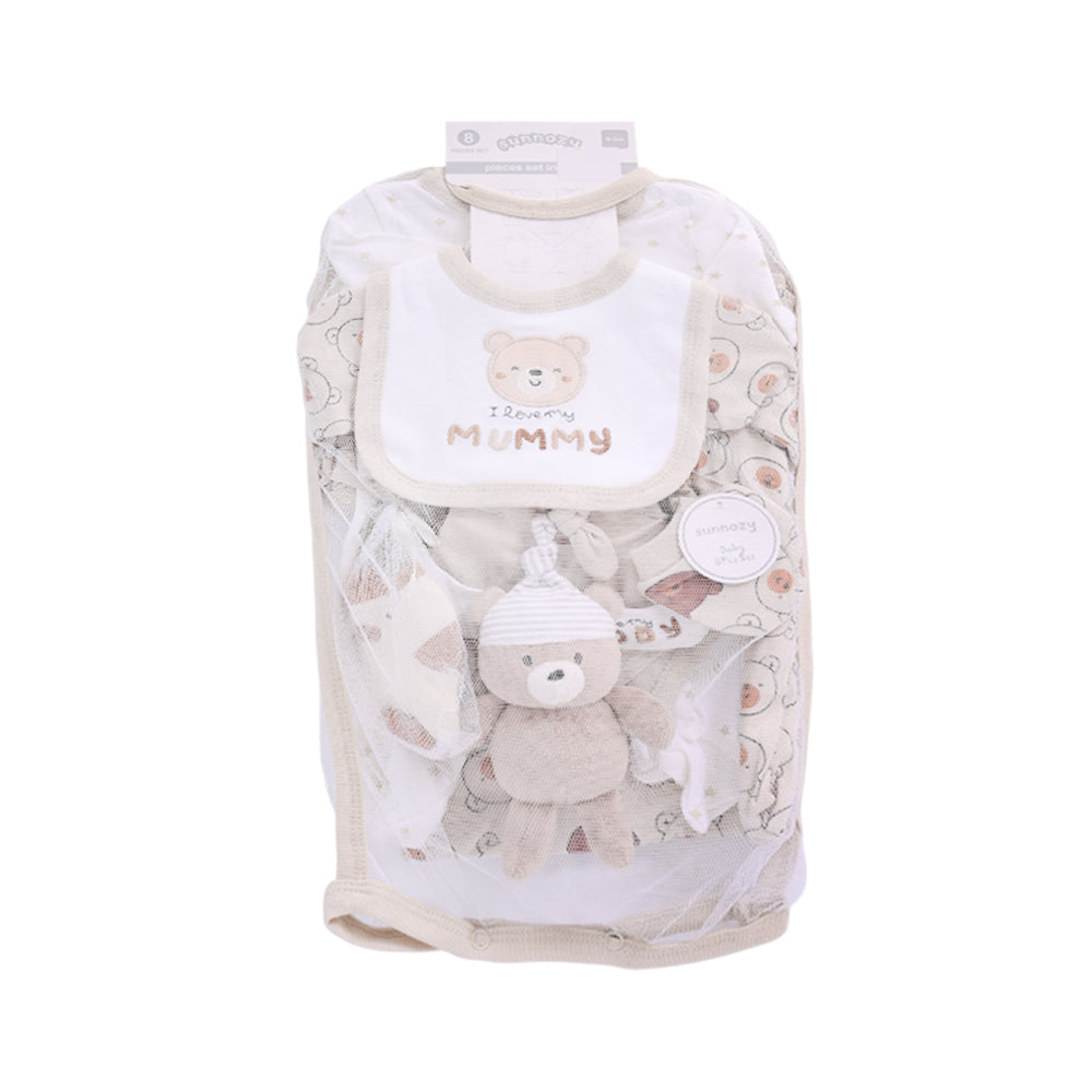 BABY 8PC GIFT SET HANGER CREAM IR-25 0-3M S-9311