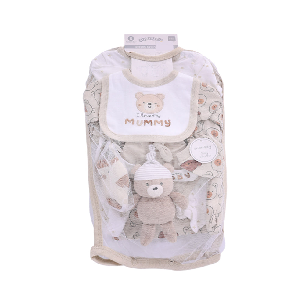 BABY 8PC GIFT SET HANGER CREAM IR-25 0-3M S-9311