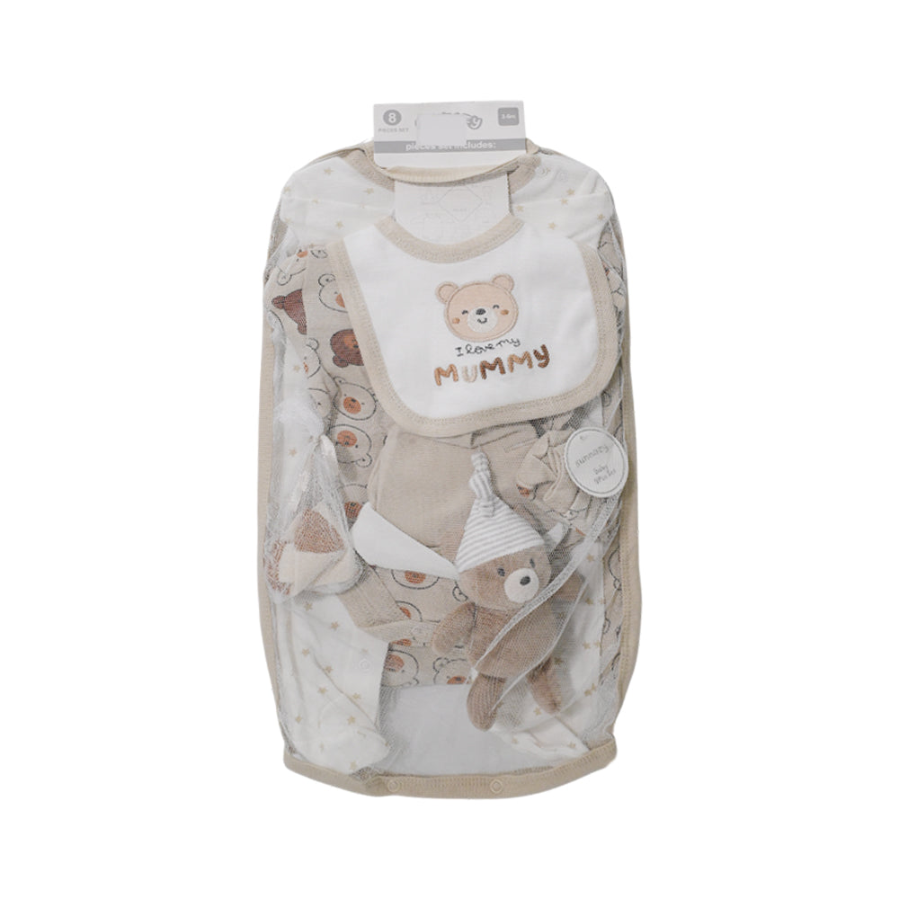 BABY 8PC GIFT SET HANGER CREAM IR-25 3-6M S-9311