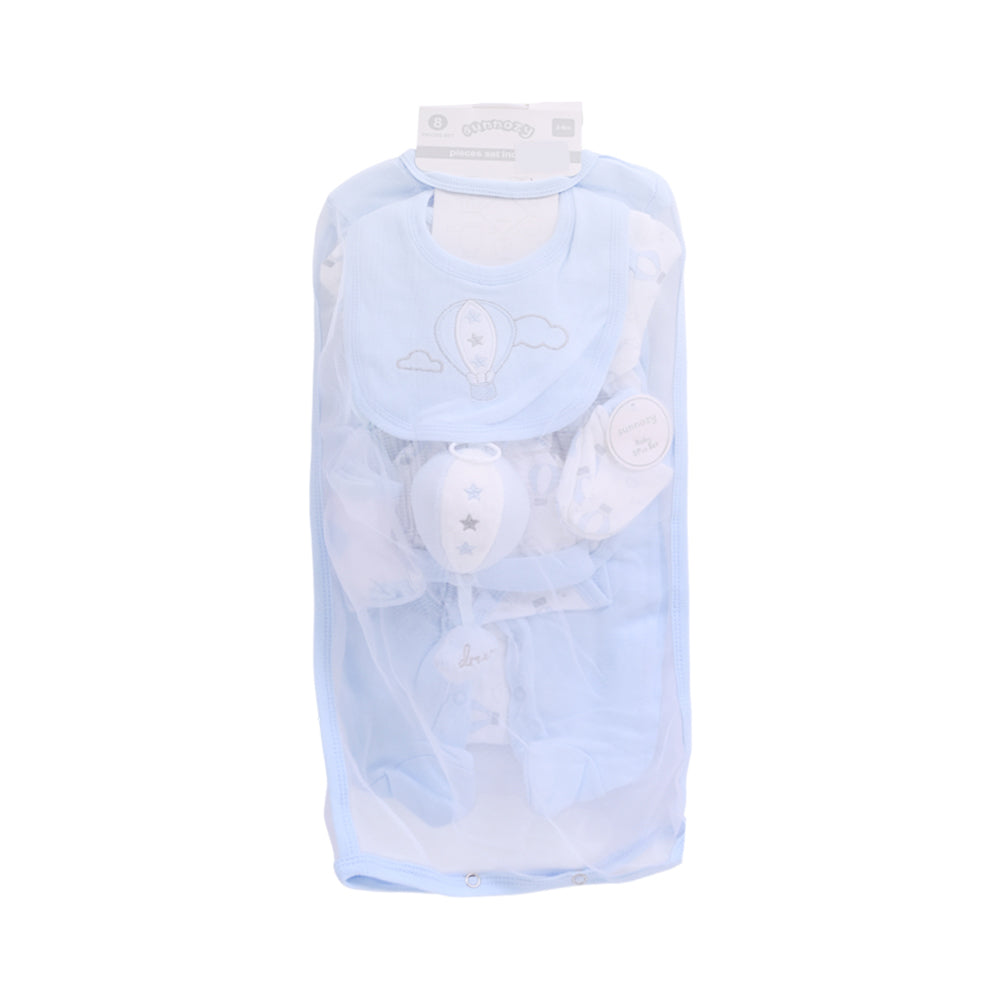 BABY 8PC GIFT SET HANGER BLUE IR-25 3-6M S-9318