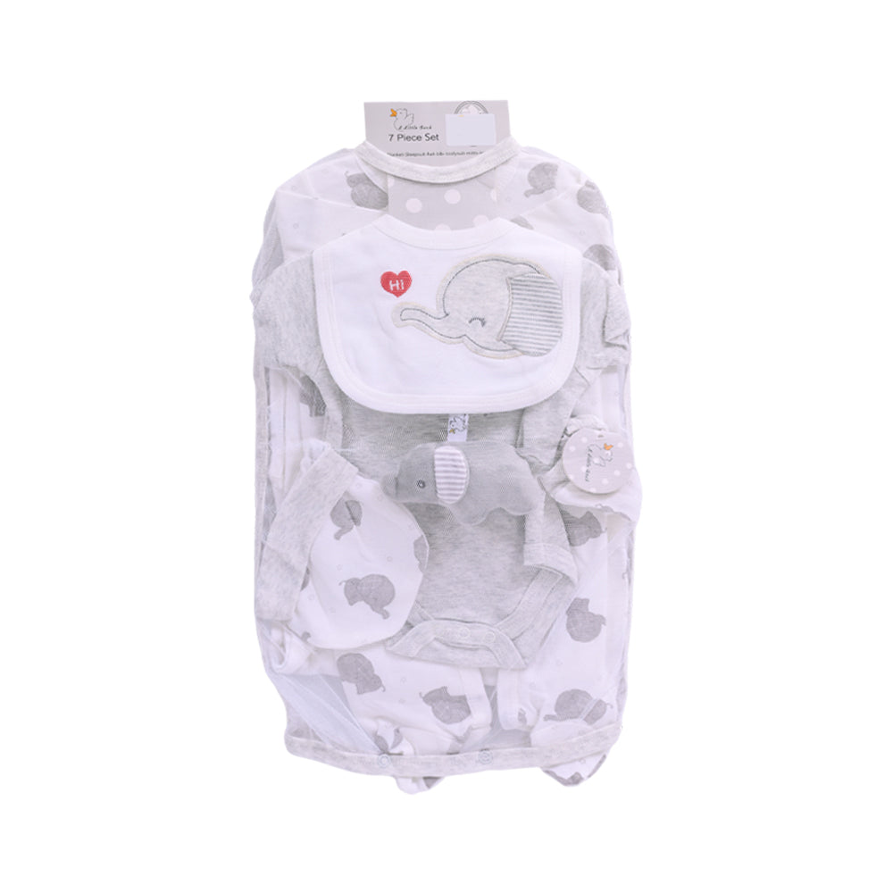 BABY 7PC GIFT SET HANGER L-GREY IR-25 3-6M S-7325