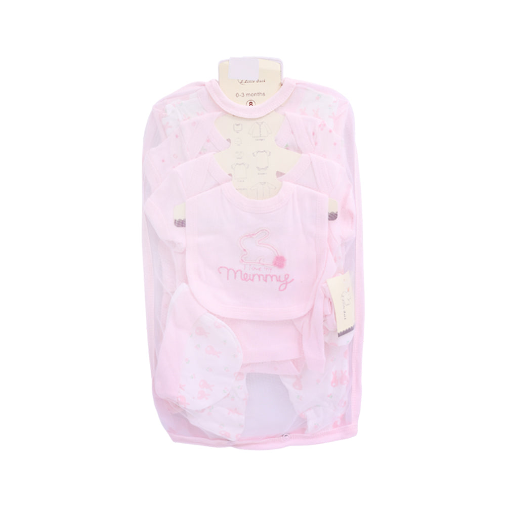 BABY 8PC GIFT SET HANGER PINK IR-25 0-3M S-8314