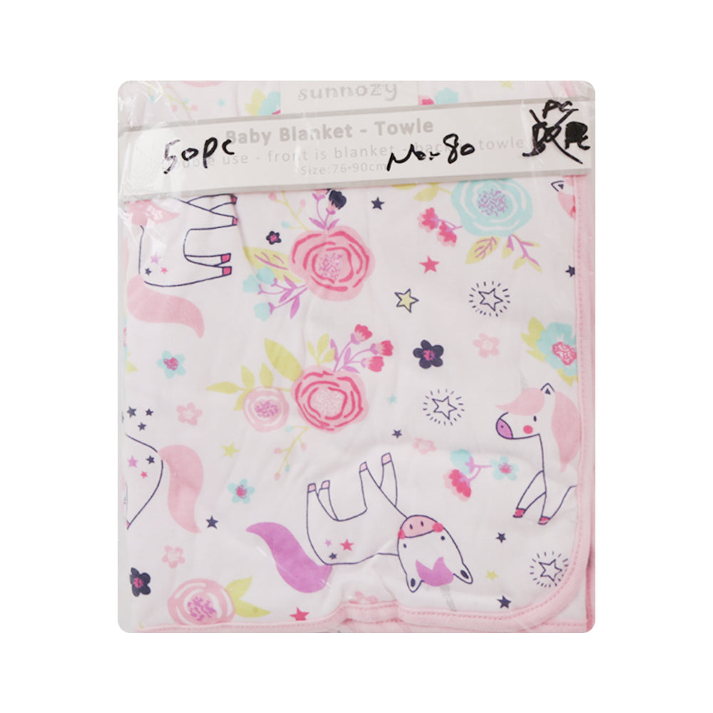BABY COTTON WRAPPING SHEET 76X90CM PINK IR-25 BL-67-D