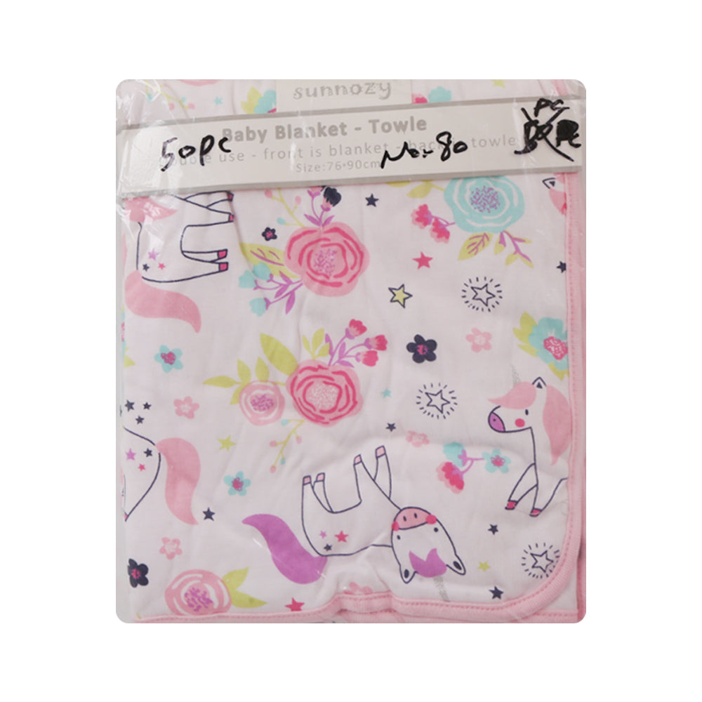 BABY COTTON WRAPPING SHEET 76X90CM PINK IR-25 BL-67-D