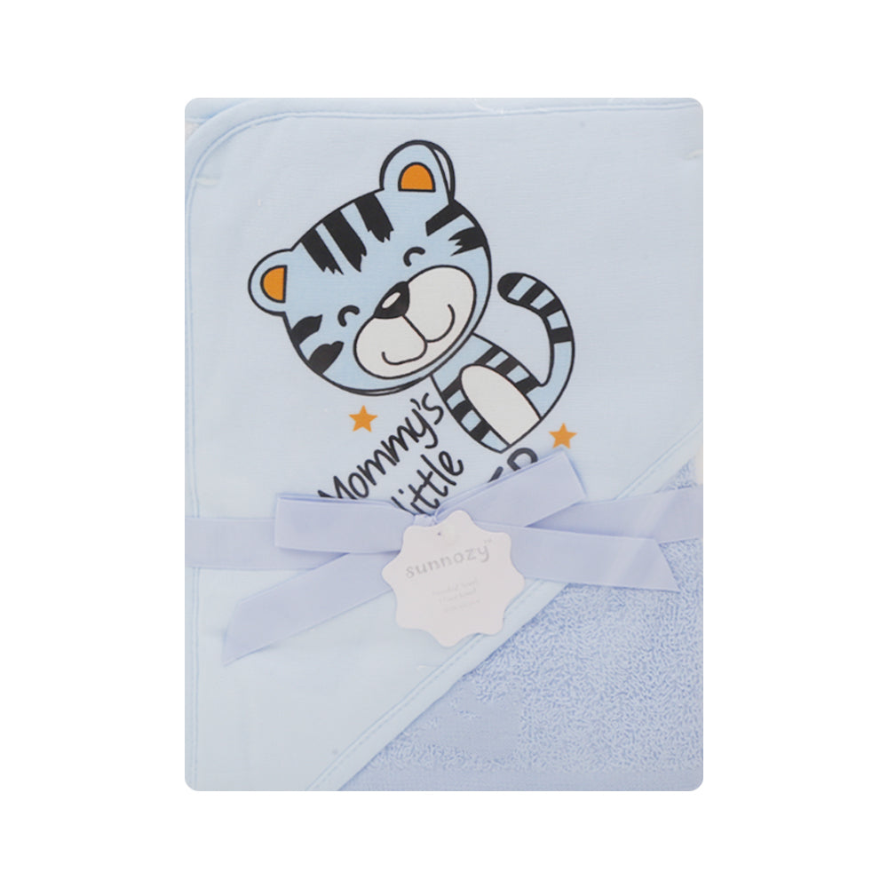 BABY BATH TOWEL HOODED L-BLUE IR-25 044-B
