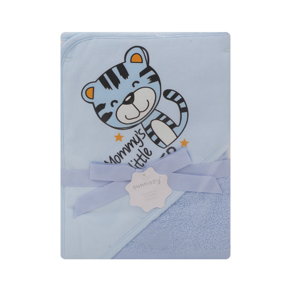 BABY BATH TOWEL HOODED L-BLUE IR-25 044-B