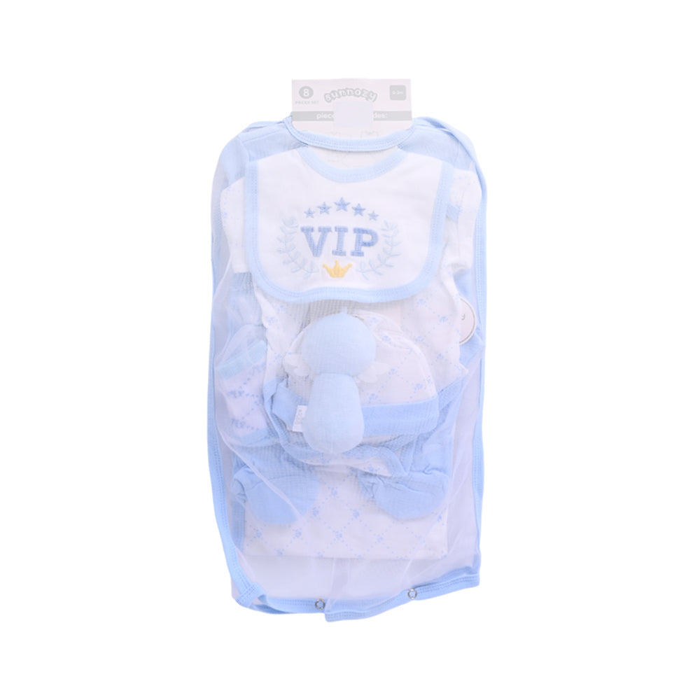 BABY 8PC GIFT SET HANGER BLUE IR-25 0-3M S.9307