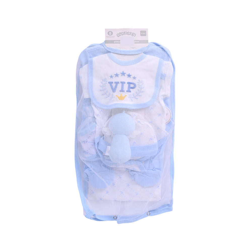 BABY 8PC GIFT SET HANGER BLUE IR-25 0-3M S.9307