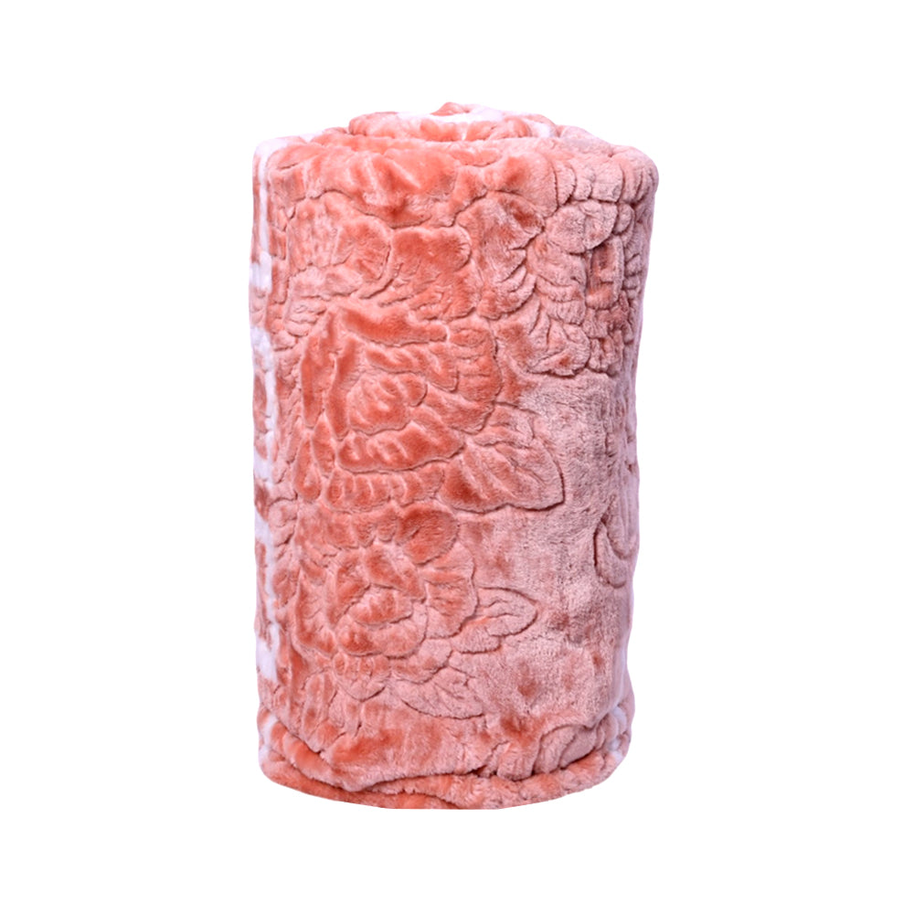 BLANKET IMBOSSED PRINTED IR 1 PLY PEACH 200X240