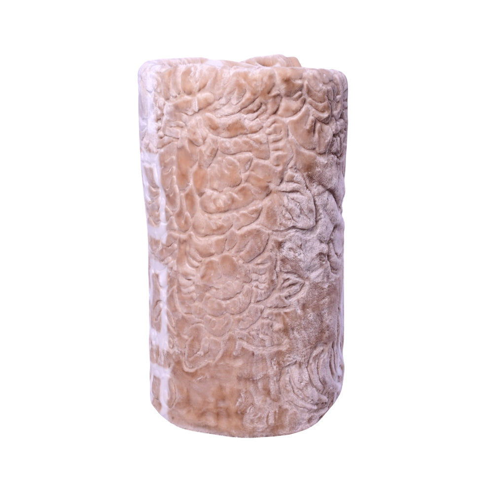 BLANKET IMBOSSED PRINTED IR 1 PLY BEIGE 200X240