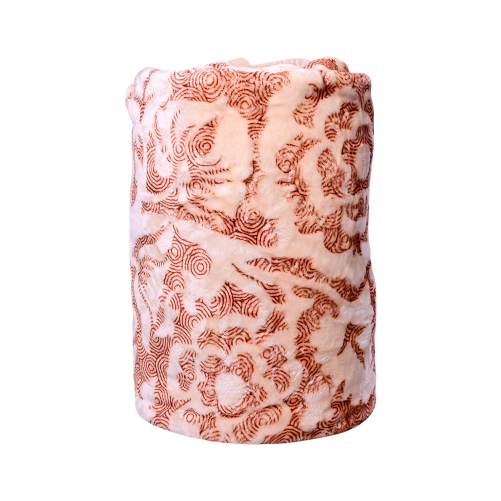 BLANKET IMBOSSED 3D IR 2 PLY BEIGE 200X240