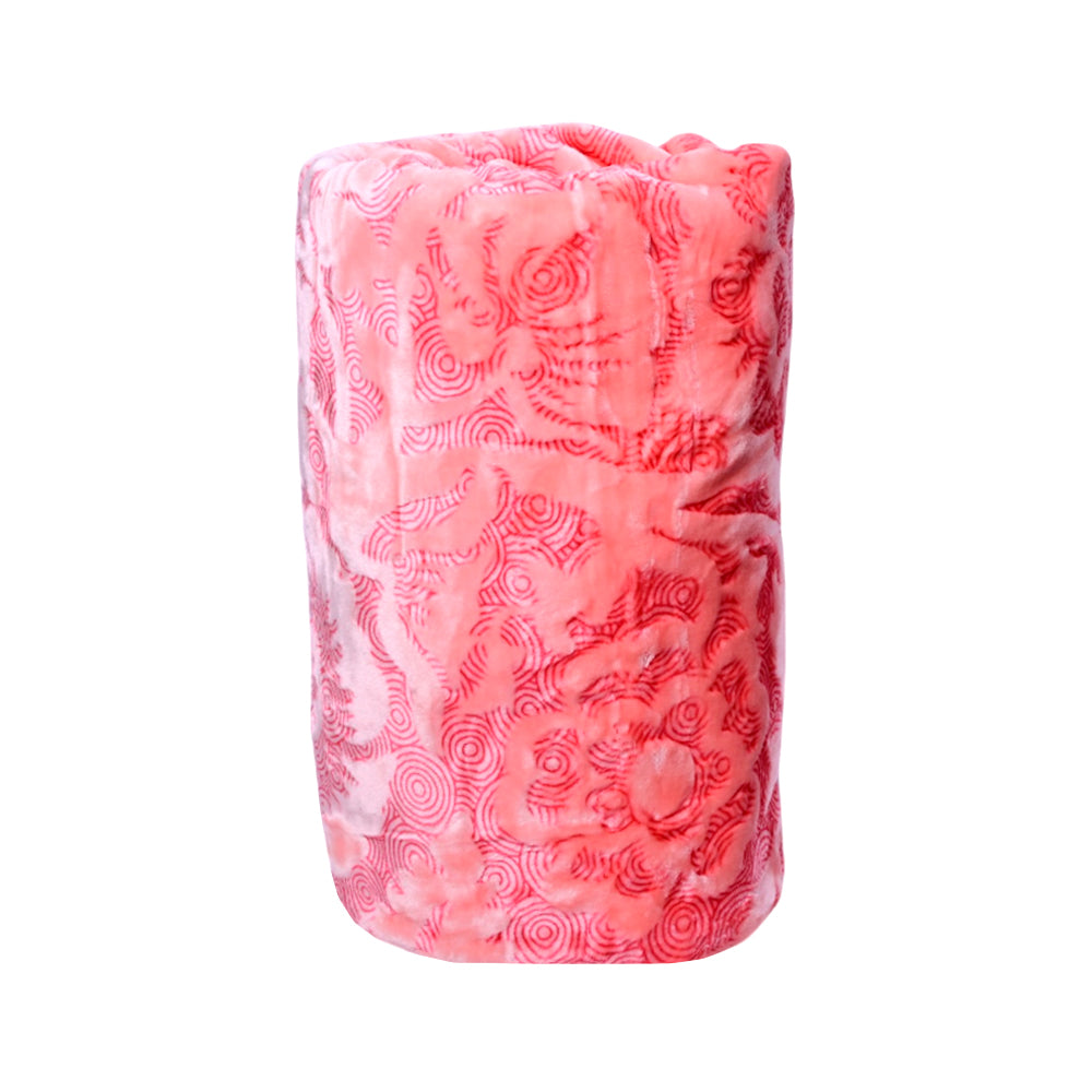 BLANKET IMBOSSED 3D IR 2 PLY PINK 200X240