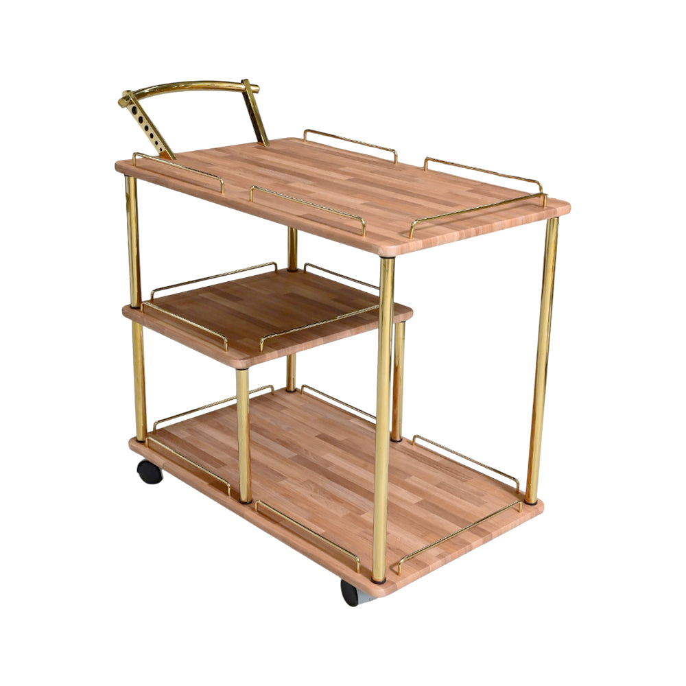 TEA TROLLEY 3 SHELF NEW STATE-908 BRICK WOOD E-25