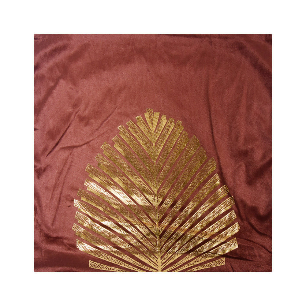 CUSHION COVER FOIL PRINT BROWN IC 25-26