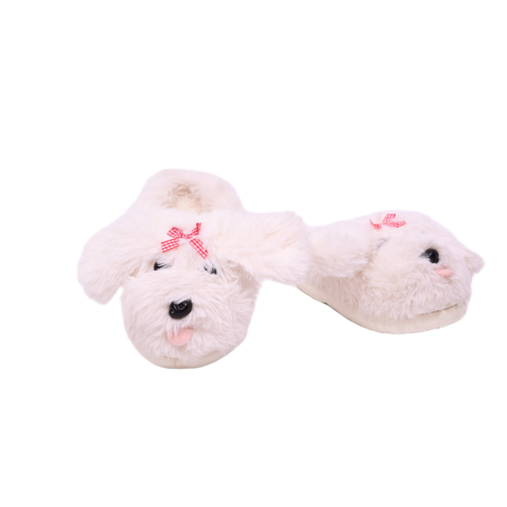 GIRLS CARPET SLIPPER IR WHITE 25-18-1 200-220