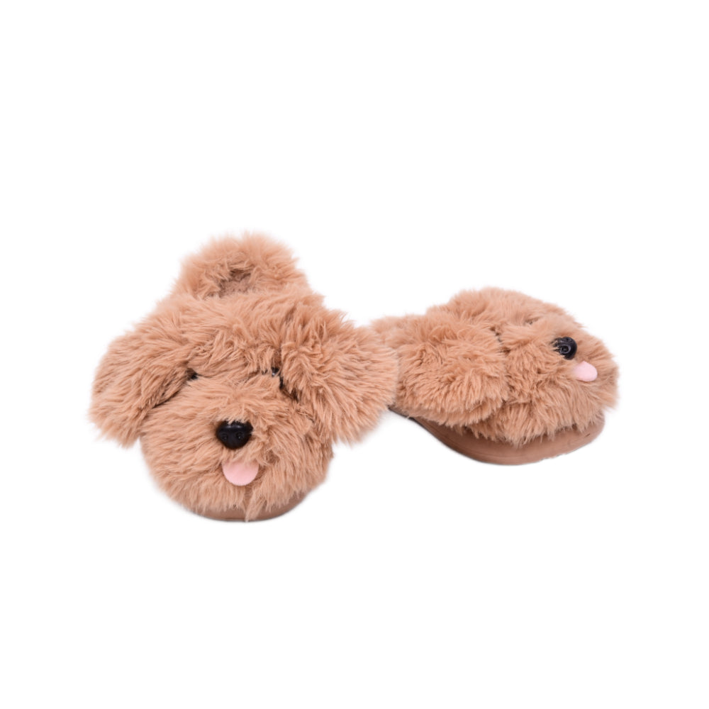 GIRLS CARPET SLIPPER IR BROWN 25-18-1 200-220