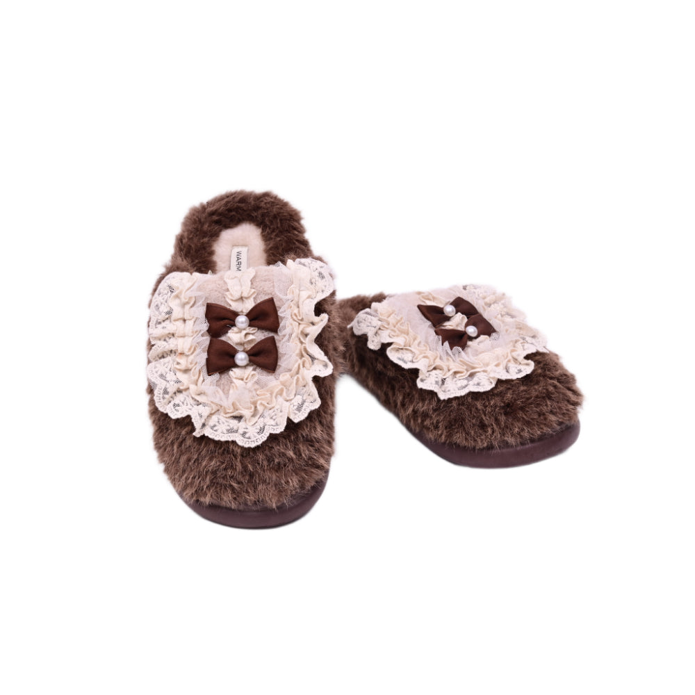 LADIES CARPET SLIPPER IR COFFEE 25-100 36-41