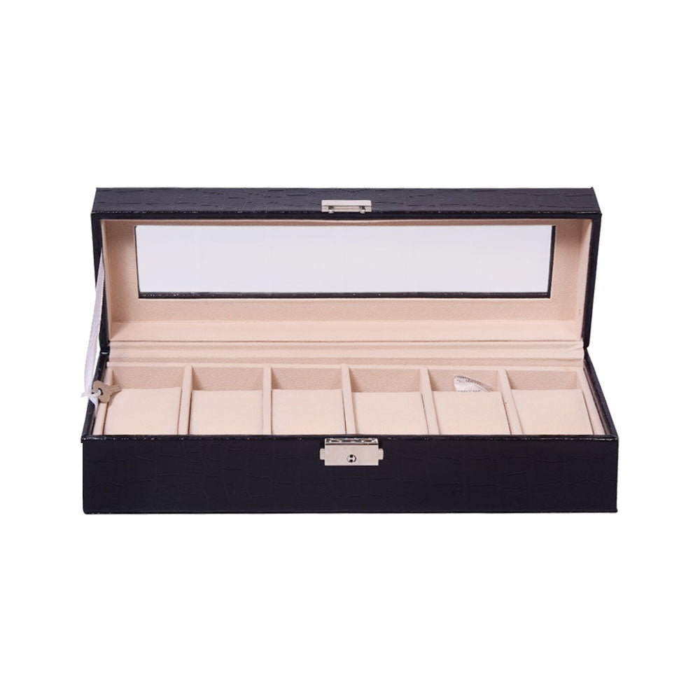 WATCH BOX CROCOLEATHER DISPLAY FOR 6PC 109118