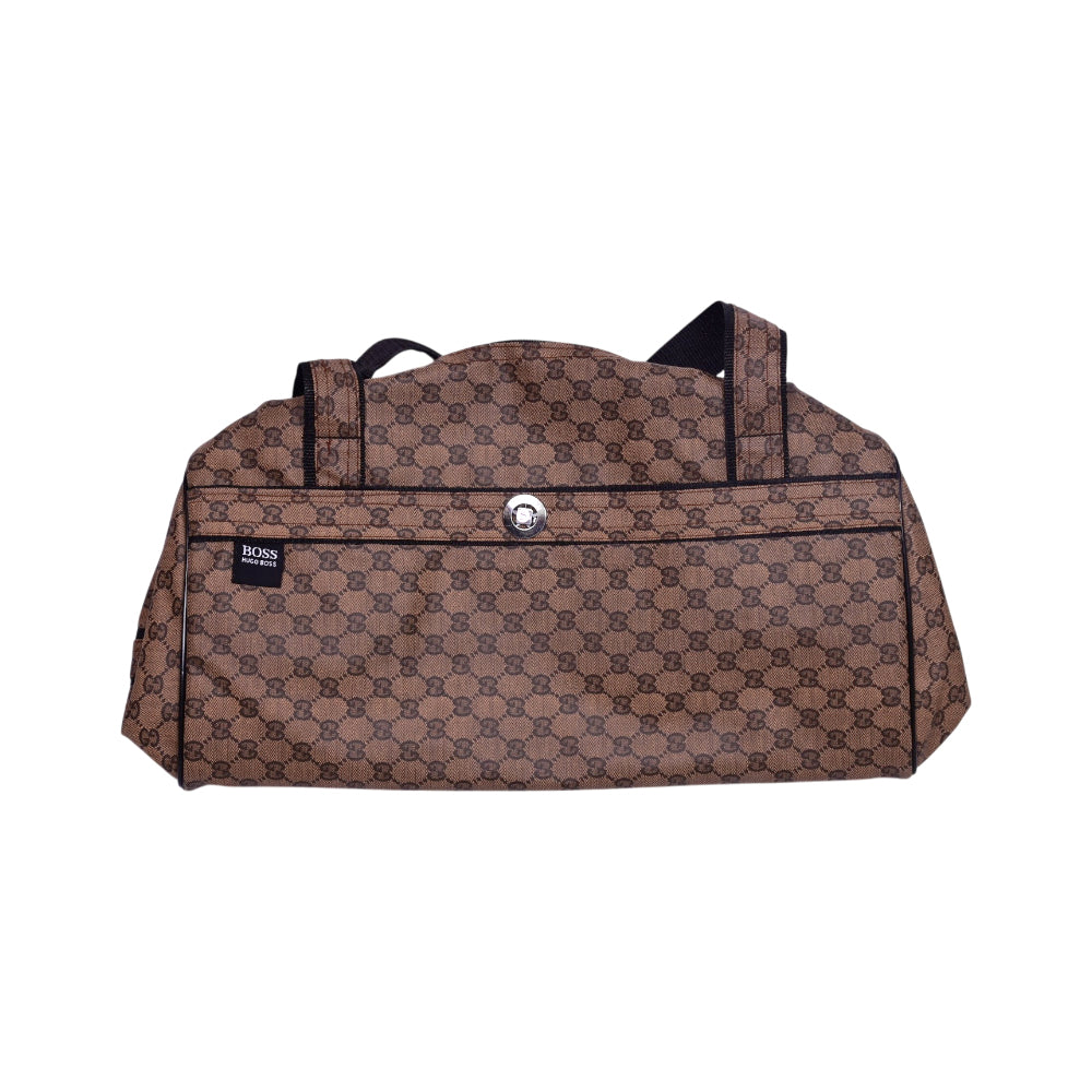 DUFFLE LEATHER SOFT BAG SMALL BROWN 6646