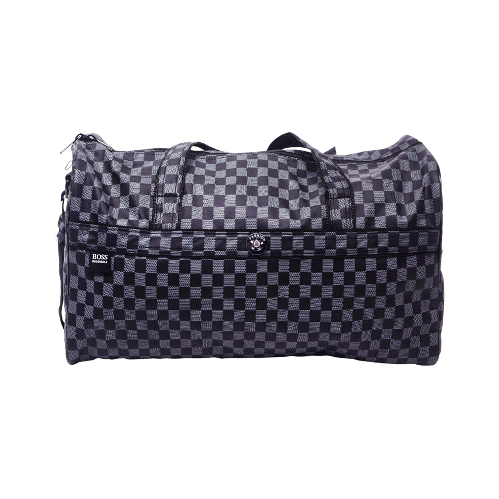 DUFFLE LEATHER SOFT BAG LARGE GRAY 6647
