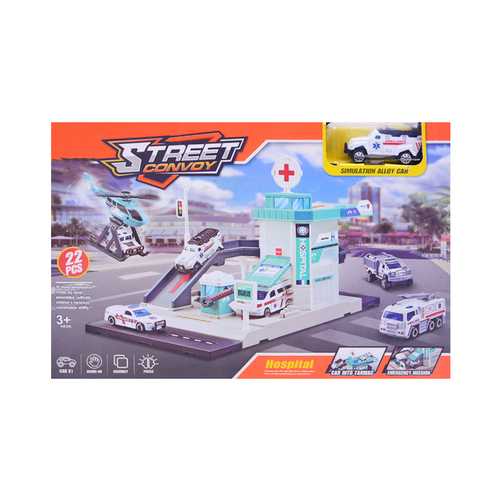 MH-175 CITY CAR PLAY TRACK SET 22PC A.I