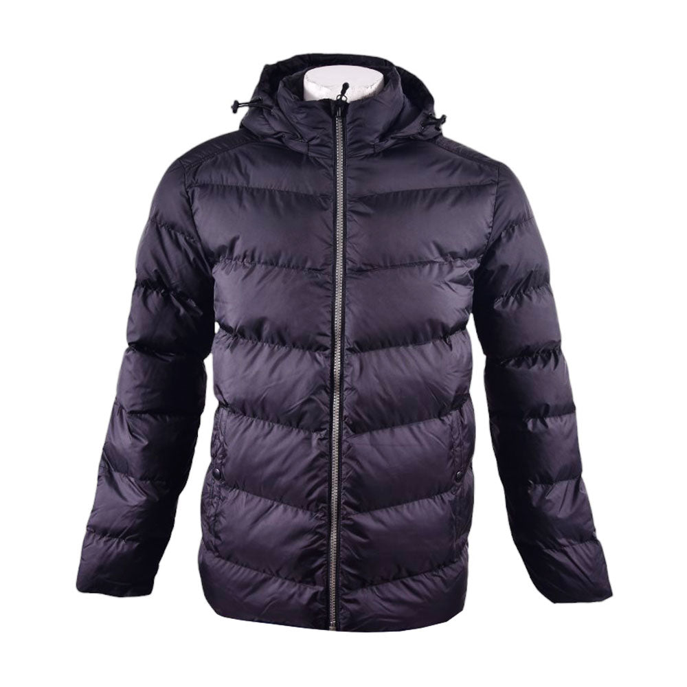 HEAT 32 MEN L/S PUFFER JACKET W-HOOD 4074PRT-0006 BLK M (IRW