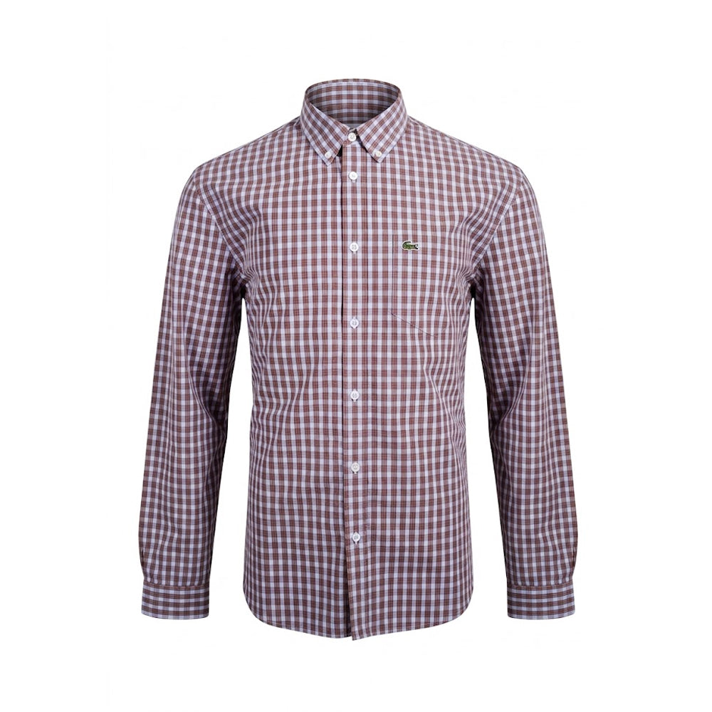 LAC MEN L/S BUTTON DOWN SHIRT CH6981 15X BRN M (IR)