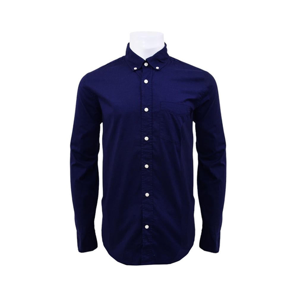 GAP MEN L/S BUTTON DOWN SHIRT 817203-021 NVY L (IR)