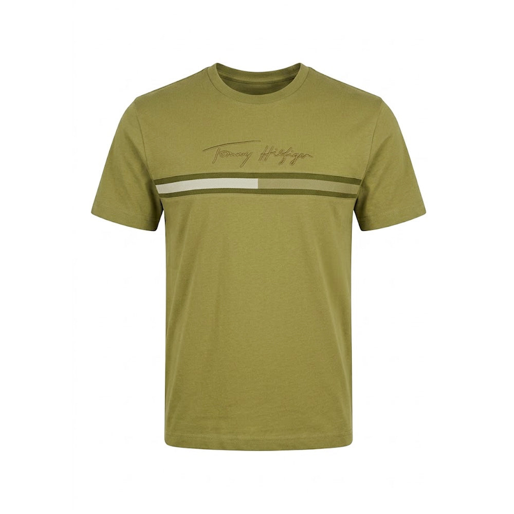 TH MEN S/S R.NECK SHIRT 78JB688-301 GRN M (IRS)