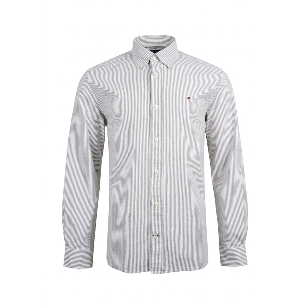 TH MEN L/S BUTTON DOWN SHIRT 78J8429-303 WHT/GRY M (IRS)