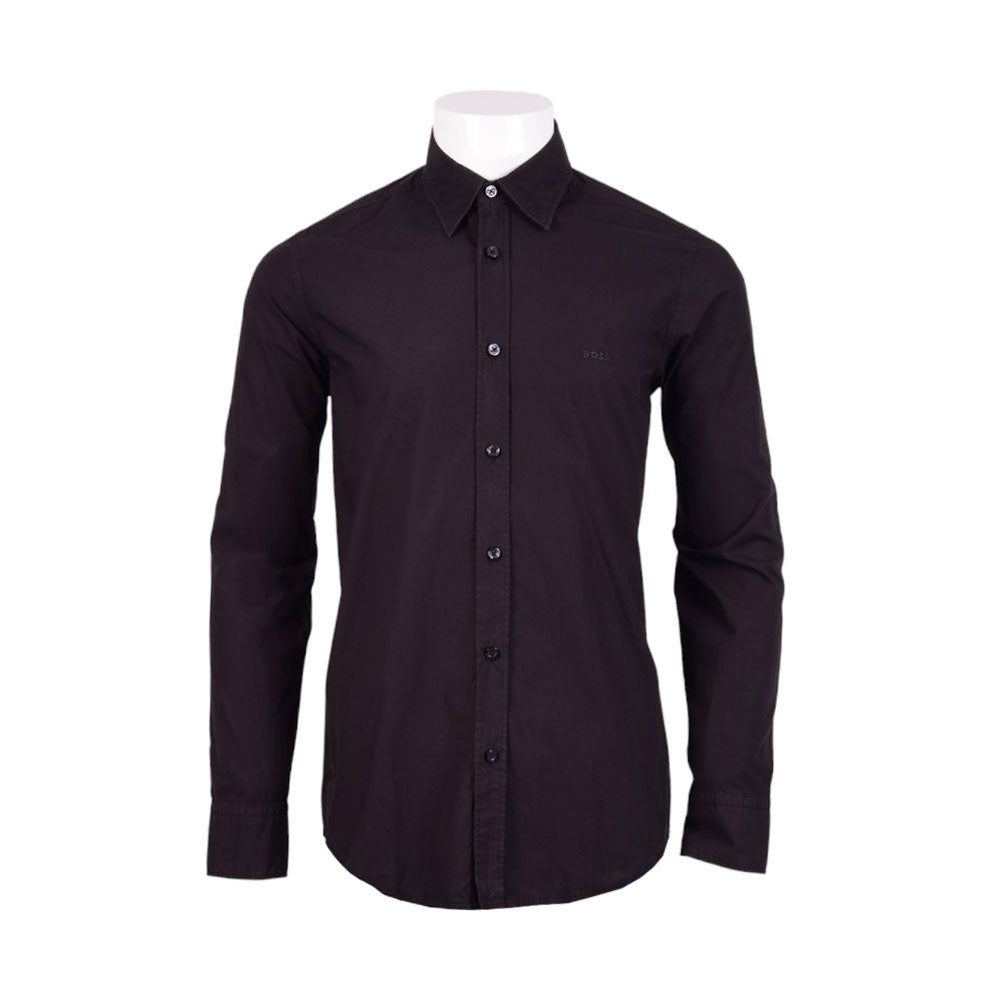 HB MEN L/S DRESS SHIRT 50518304-001 BLK S (IR)
